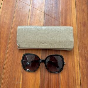 MaxMara Black Sunglasses with Beige Case